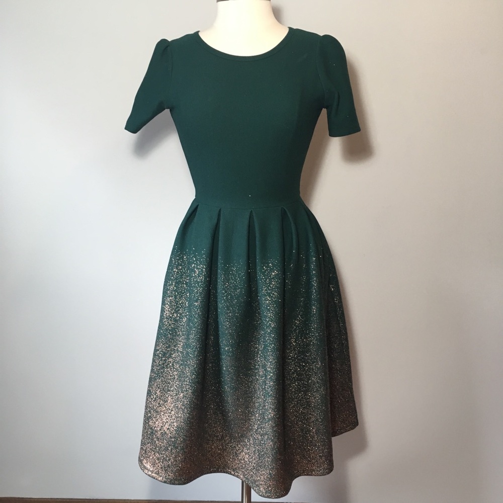 Lularoe Amelia small ombré green and rose gold